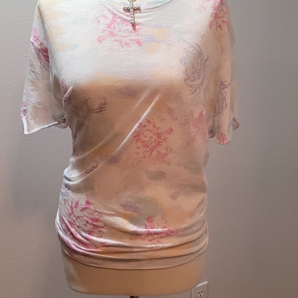 WE THE FREE TIE DYE FREE PEOPLE FLORAL T SHIRT SHORT SLEEVE OVERSIZED TOP SZ M - Picture 5 of 15